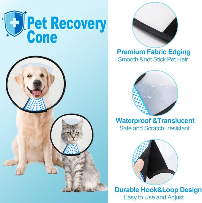 Supet adjustable dog cone collar for large medium small dogs, comfortable pet recovery, Elizabethan neck collar