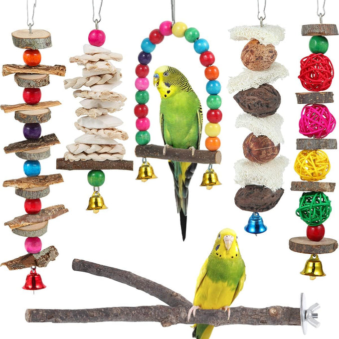 wooden bird perch bird toys parakeet toys accessories for parrot conure cockatiel lovebird parrotlet budgie finches