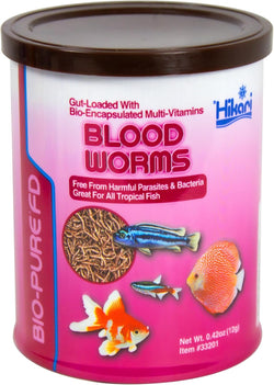 Hikari Bio-Pure Freeze Dried Blood Worms, 0.42-Ounce, Patented Dispenser, Multi-Vitamin Rich