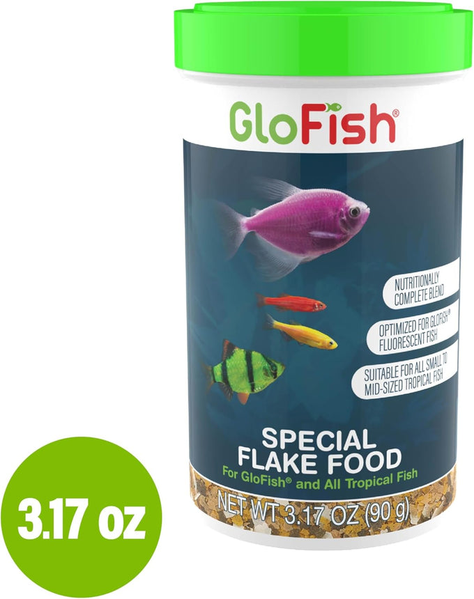 GloFish Special Flake Food for Tropical Freshwater Fish, 3.17 Ounces, Nutritionally Complete Blend