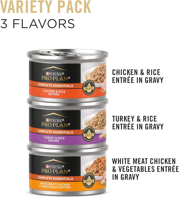 purina pro plan gravy high protein wet cat food 24 pack 3 oz cans complete essentials variety