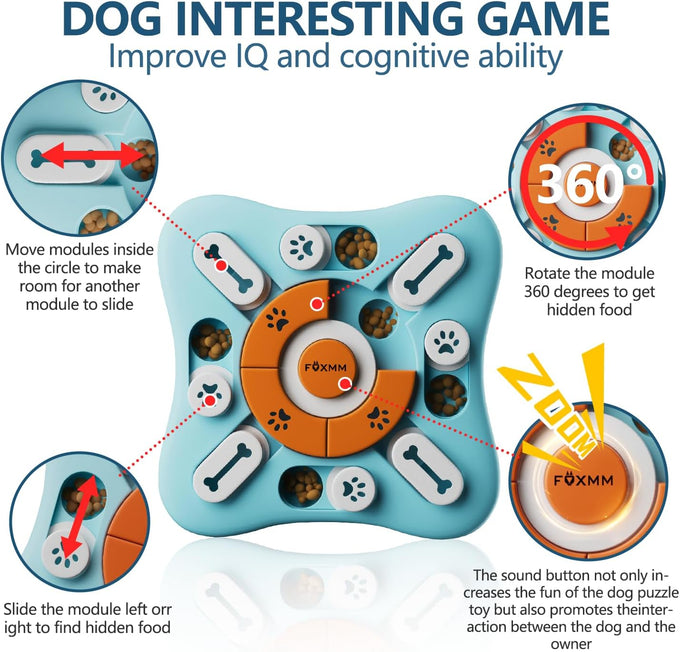 foxmm interactive dog treat puzzle toy for large medium small dogs iq training and mental stimulation