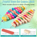 dbness 16.54in large bird toys for parrot, 2pc colorful natural wood block chew toy with bell