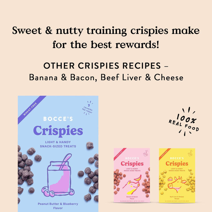 Bocce's Bakery PB + Blueberry Crispies low-calorie, wheat-free dog treats, 10 oz