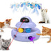 Mohaya 4-in-1 Interactive Cat Toy with Laser, Feather, and Track Balls - USB Rechargeable White