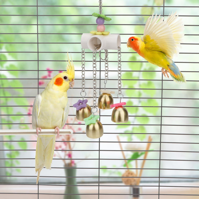 Bird Parrot Bells Toy for Budgie Parakeet Cockatiel Conure African Grey Lovebird with Sweet Sound
