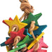 Wood stars & leather toy for small to medium parrots, bird toys for sun conures, green cheeked conures, cockatiels, and more