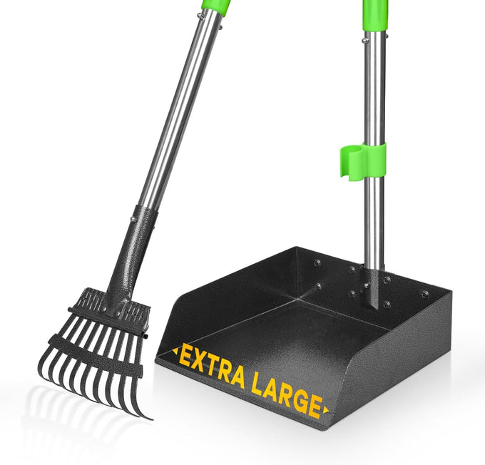 TOOGE 38" Long Handle Stainless Metal Dog Pooper Scooper for Medium Small Dogs Pet Waste
