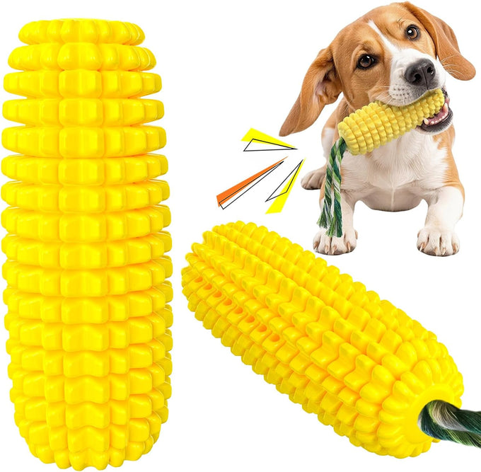 carllg dog chew toys for aggressive chewers, durable squeaky interactive dog toys corn stick toy for small medium large breeds