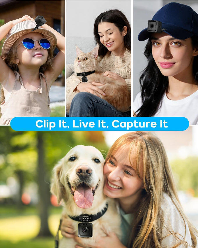 aez pet camera collar with app control, 1080p hd pet pov camera for cats dogs kids outdoor use