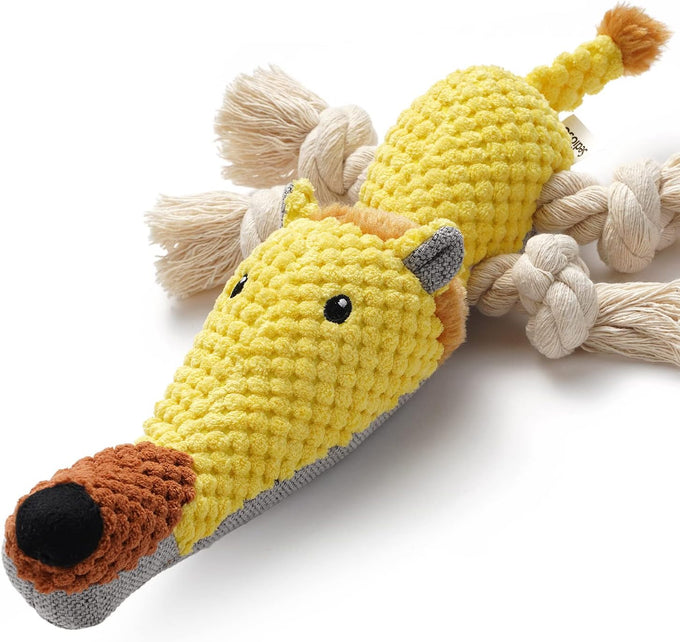 Sedioso Donkey Squeaky Dog Toy, Grey, Lightweight, Natural Cotton, Waterproof, for Small to Large Dogs