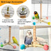 Bird Stand Perch Toy, Wooden Exercise Wheel for Parakeet, Cockatiel, and Budgie Birds, Natural Wood and Hemp Ropes