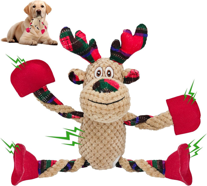 Platypus Stuffed Large Dog Toy - Interactive Plush Chew Toy with Crinkle Paper and Squeaker for Small Medium Large Dogs