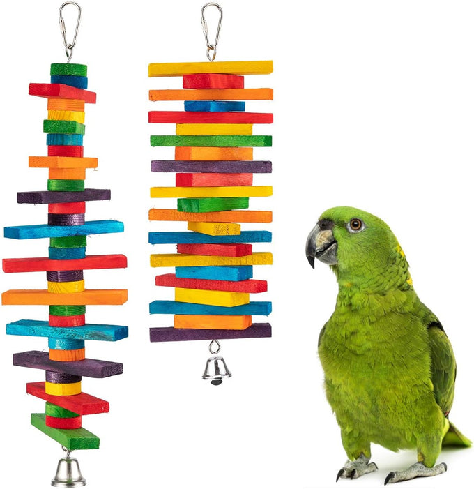 mewtogo 2pcs bird toys for conures parakeets cockatiels lovebirds parrot gift set