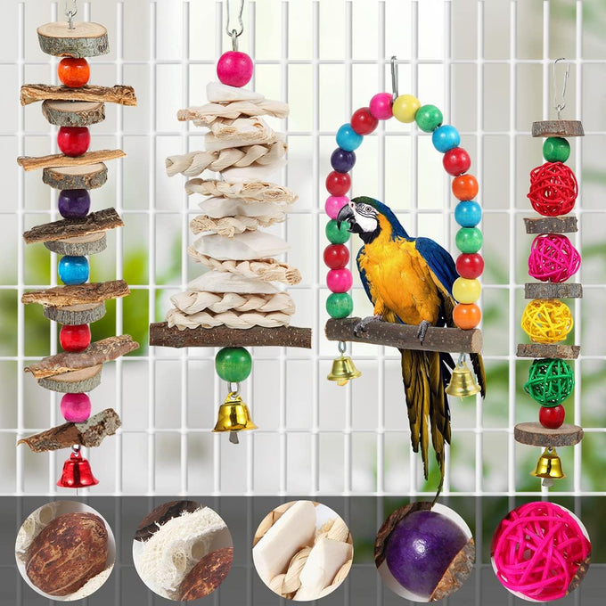 wooden bird perch bird toys parakeet toys accessories for parrot conure cockatiel lovebird parrotlet budgie finches