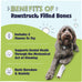 Pawstruck large 5-6’ filled dog bones variety pack - peanut butter, cheese & bacon, beef flavors - made in usa for aggressive chewers