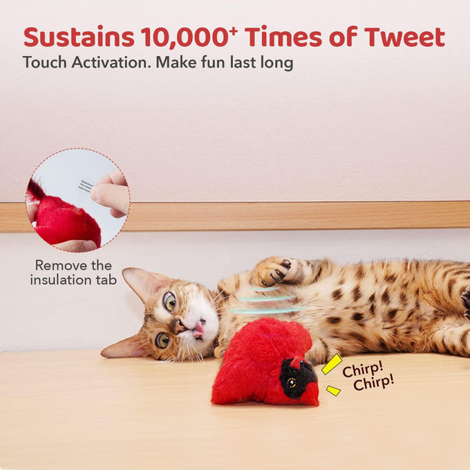 Potaroma SilverVine Cat Toys Chirping Realistic Birdies Interactive Kicker Indoor Kitty Exercise Toys 2 Pcs