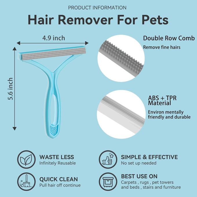 Copper Pet Hair Remover and Plastic Fabric Shaver for Carpets, Sofas, and Pet Beds