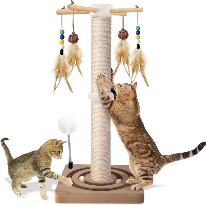 paroto sisal cat tree tower scratching post for indoor cats adults kittens interactive toys 25 inches