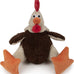 goDog Checkers Fat Rooster Durable Plush Soft Chew Resistant Dog Toy, Brown, Large