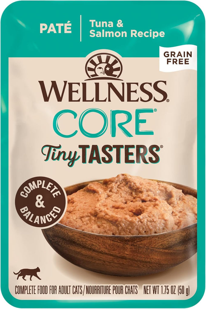 wellness-core-tiny-tasters-pate-adult-wet-cat-food-natural-protein-rich-grain-free-duck-recipe-pack-of-12-pouches