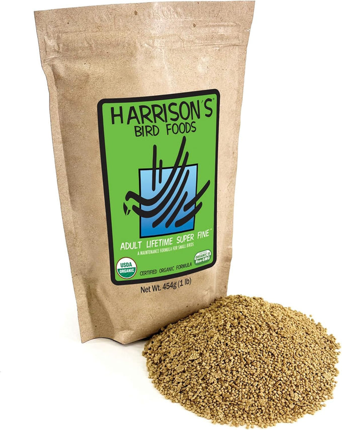Harrison's Certified Organic Non-GMO Adult Bird Food Small 1lb Formula For Medium to Large Birds