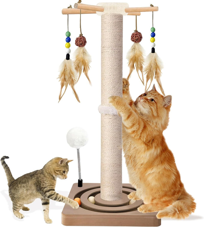 paroto sisal cat tree tower scratching post for indoor cats adults kittens interactive toys 25 inches