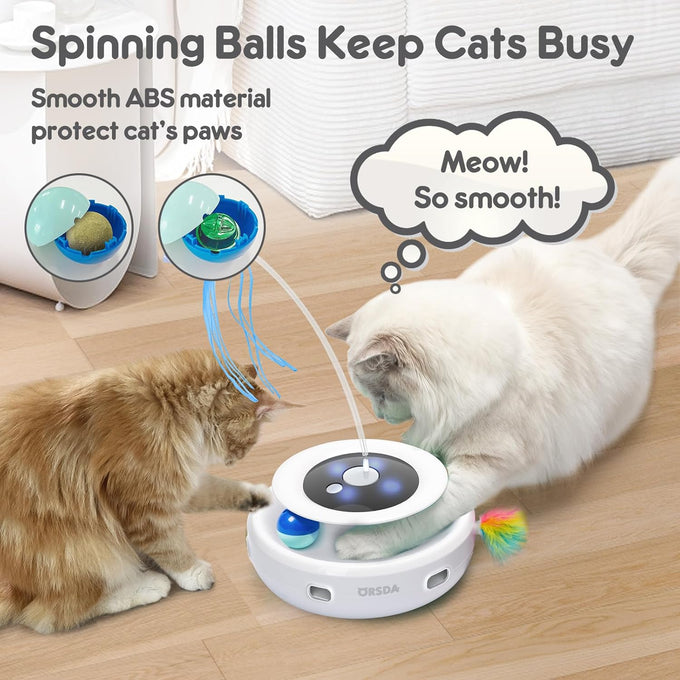 orsda 3-in-1 automatic interactive electronic cat toy with feather fluttering butterfly usb rechargeable