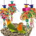 katumo seagrass bird swing mat with stainless chains and colorful toys for small parrots