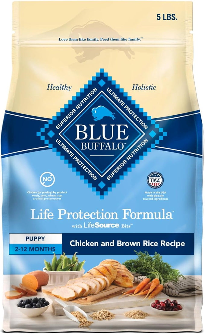 Blue Buffalo Puppy Dry Dog Food, Chicken & Brown Rice, 5 lb