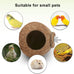 Hypeety coconut shell bird breeding nest toy with ladder and swing for parrot, parakeet, finch, hamster and lovebird