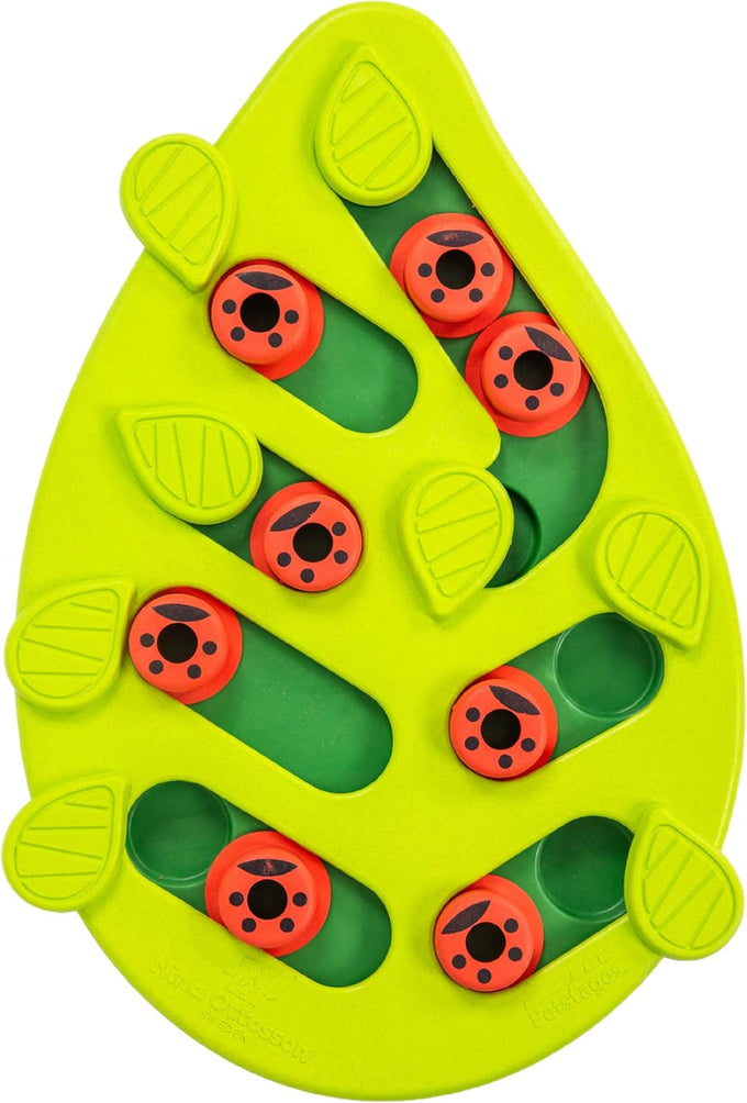 Nina Ottosson Buggin' Out Puzzle Feeder, 13.9" x 11.5", Level 2 Slow Feeder Enrichment Toy for Indoor Cats