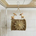 parrot woven grass nest swing set with tunnel, wooden chew toys, bird cage hanging play accessories for parakeet cockatiel