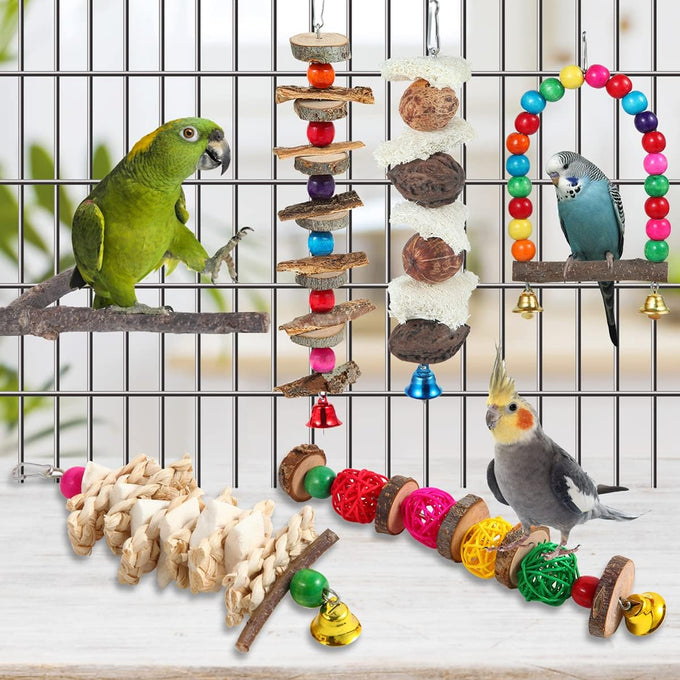 wooden bird perch bird toys parakeet toys accessories for parrot conure cockatiel lovebird parrotlet budgie finches