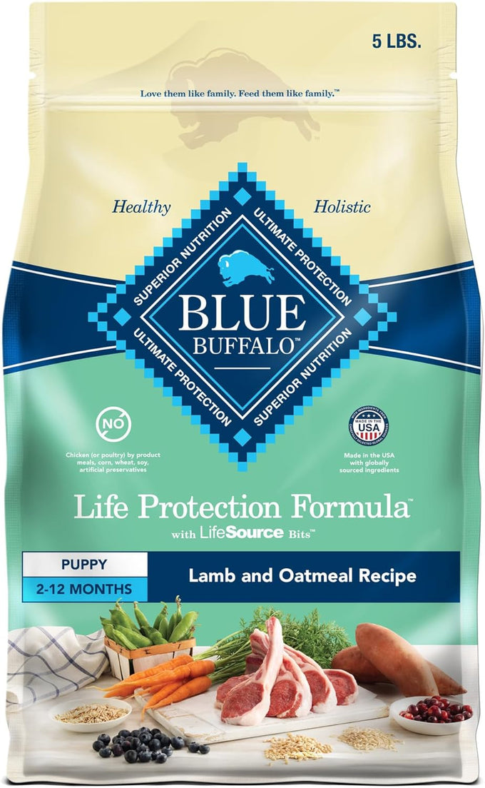 Blue Buffalo Puppy Dry Dog Food, Lamb & Oatmeal, 5-lb
