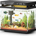 Fish Tank Smart Aquarium Kit 2 Gal Black UHD Silent Pump Self Cleaning System