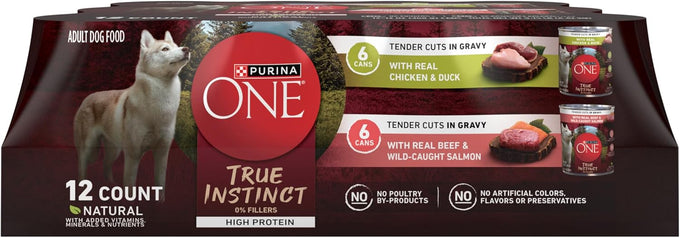 Purina ONE Tender Cuts Wet Dog Food Variety Pack - Chicken & Duck, Beef & Salmon