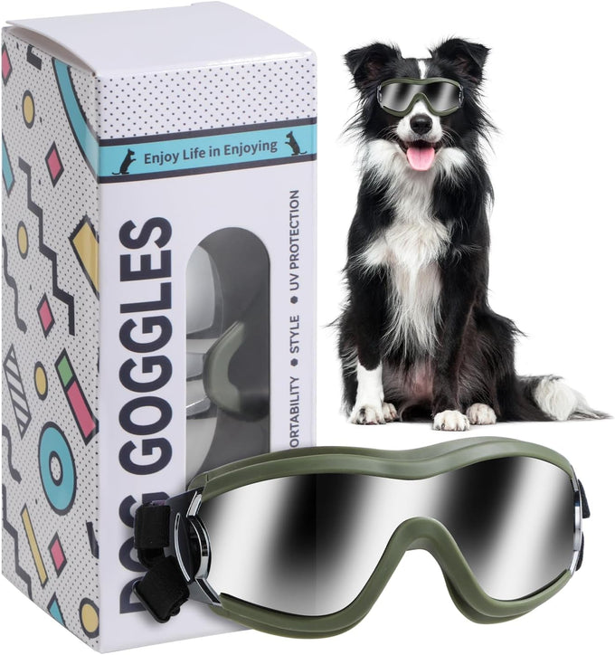 Laser Dog Sunglasses with UV Wind Dust Fog Protection for Medium or Large Pets