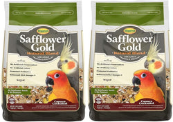 Higgins 2-pack Safflower Gold food for conures, cockatiels, lovebirds, parrotlets, 3 pounds each, made in the USA