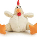 goDog Checkers Fat Rooster Squeaky Plush Dog Toy with Chew Guard Technology - White, Large Model, Soft and Durable Design