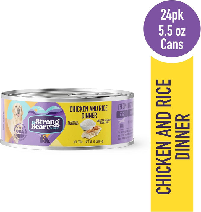 A Strong Heart Wet Dog Food, Chicken & Rice Dinner - 5.5oz, 24-Pack