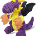 goola purple dragon dog toy, plush squeaky toy for large breeds, durable cotton, machine washable, 5 squeakers, chew toys