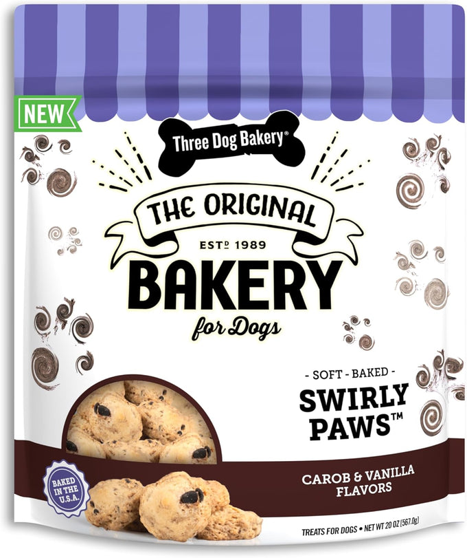 Three Dog Bakery Blueberry Pancake Bites, Treats with Real Blueberries & Vanilla, Mess-Free Snacks for Dogs & Puppies