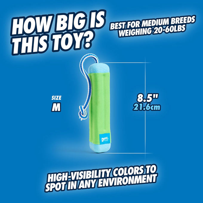 chuckit! amphibious bumper fetch stick toy for medium dogs - floats in water - interactive dog toys
