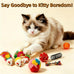 46 PCS cat toys for indoor cats kittens exercise, colorful spring toys crinkle mouse ball mint catnip gift