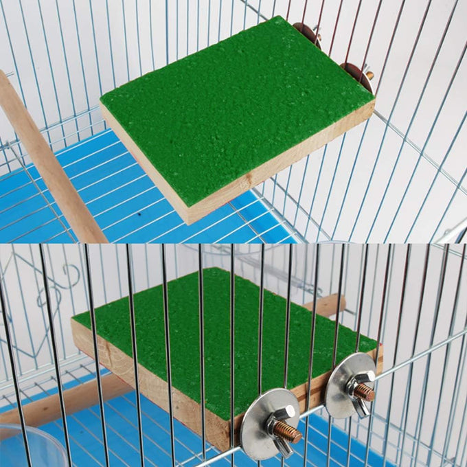 petsvv 4pc wood parrot perch stand platform toy for parakeets, parrots, cockatiels, conures, hamsters, gerbils, rats, mice bird cage accessories