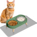 Elevated White Stainless Steel Cat Bowl Set for Indoor Cats with Whisker Fatigue Reduction and Dishwasher Safe -