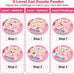 Cat Puzzle Toy Games Level 3 in 1 with Track Balls Feeder Teaser Non-Slip Base Pink