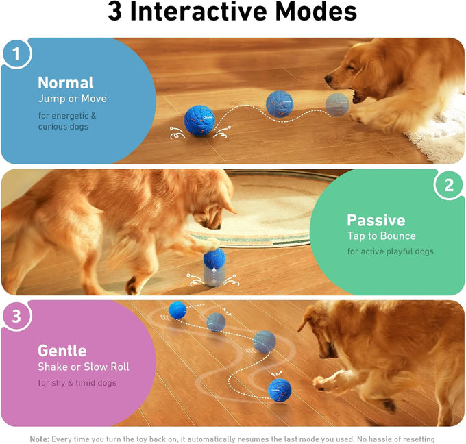 Cheerble Wicked Ball AIR Interactive Dog Toy, E-TPU Material, IPX7 Waterproof, Medium to Large Dogs, 3 Modes, Replaceable Shell