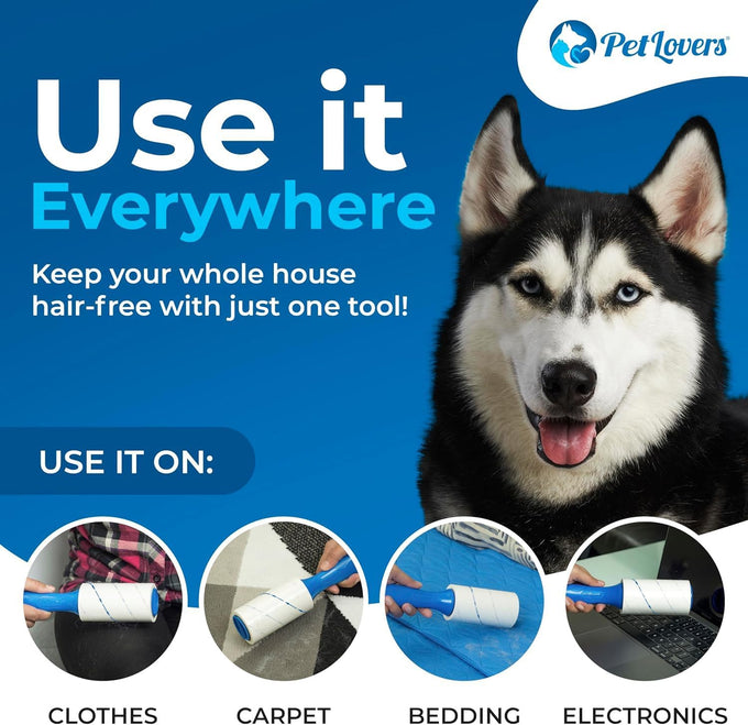 petlovers extra sticky lint roller mega value set 450 sheets 5 pack pet hair remover